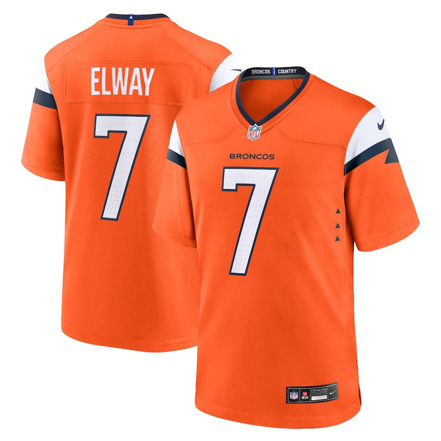 Men Denver Broncos 7 John Elway Nike Orange Retired Player Game NFL Jersey